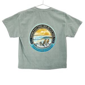 Blue84 T Shirt Womens Medium Green Johns Pass Florida Adjust Your Attitude Tee